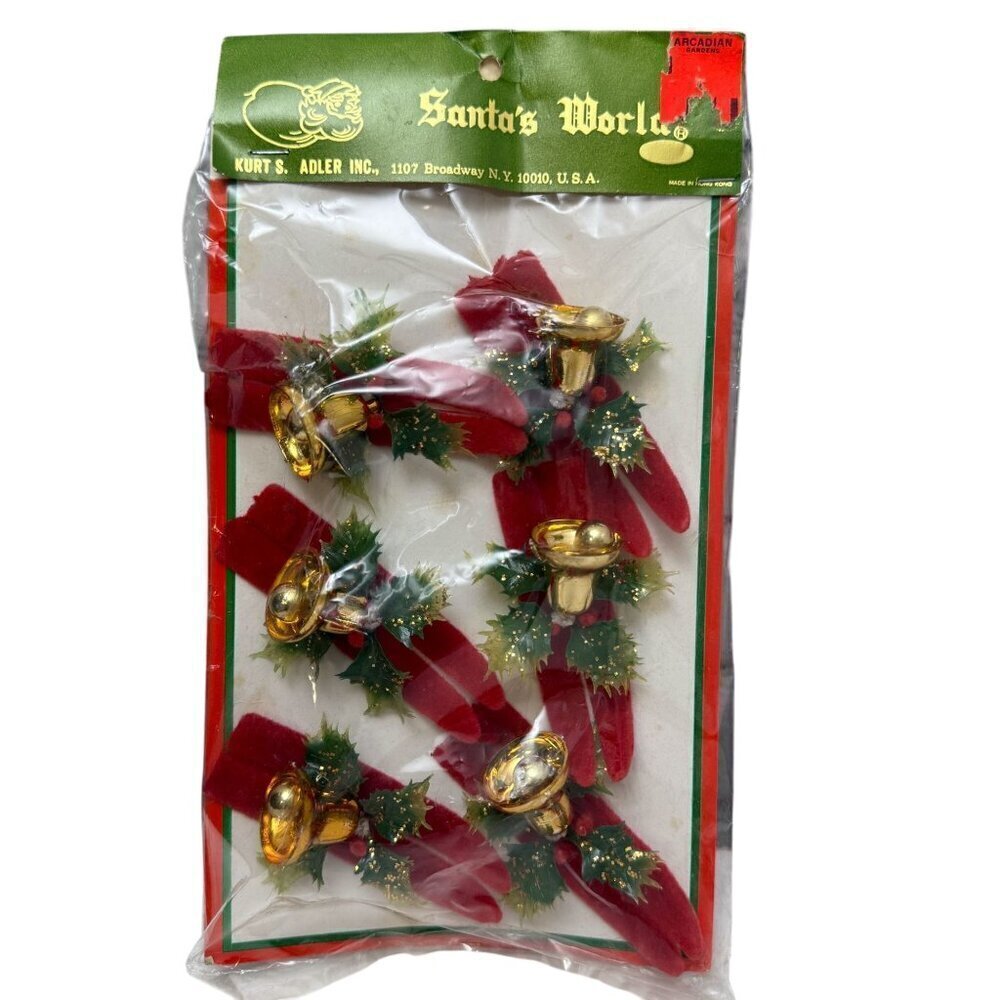 Vintage Christmas Ornaments Kurt Adler Skis with Bells Decorations Crafts